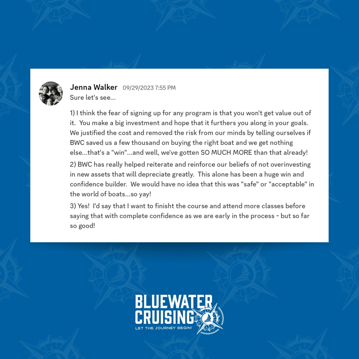 Jenna Walker testimonial