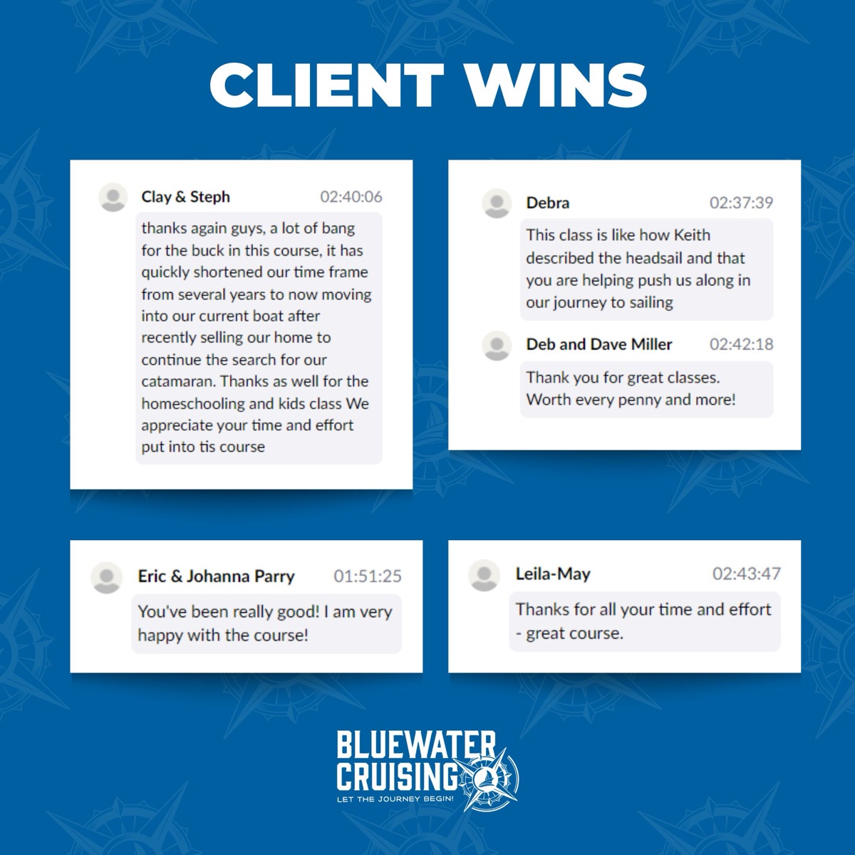 Client testimonials