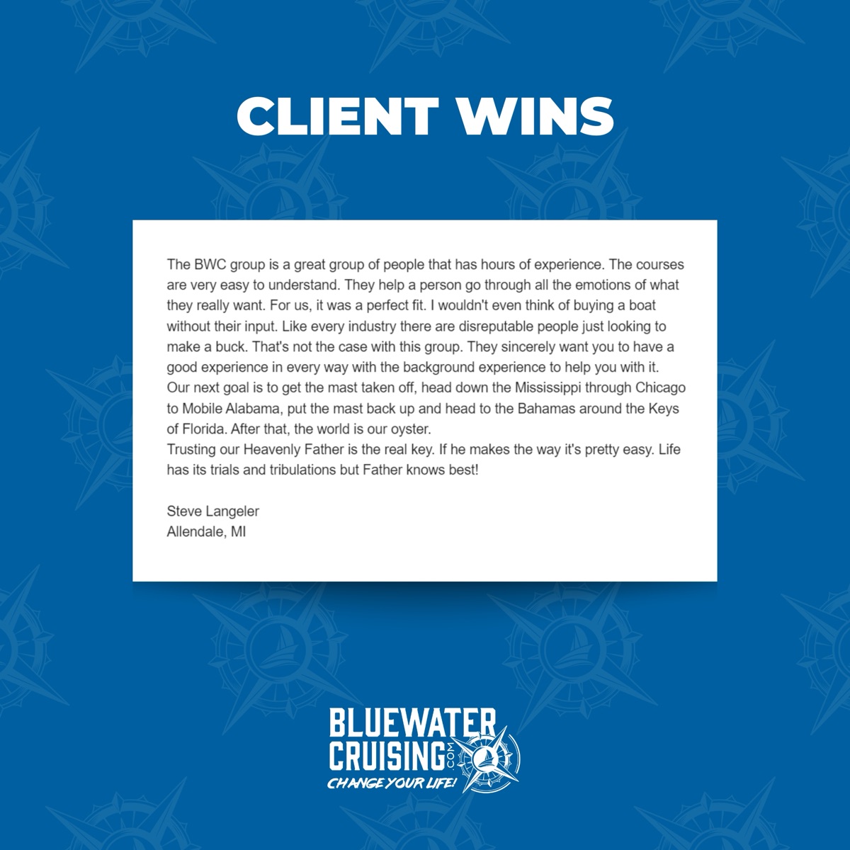 Steve Langeler testimonial
